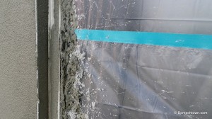 Verputzte Außenwand am Fensterbereich